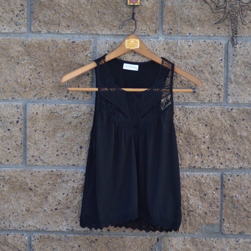 Full Tilt Lace Navy Blue Tank